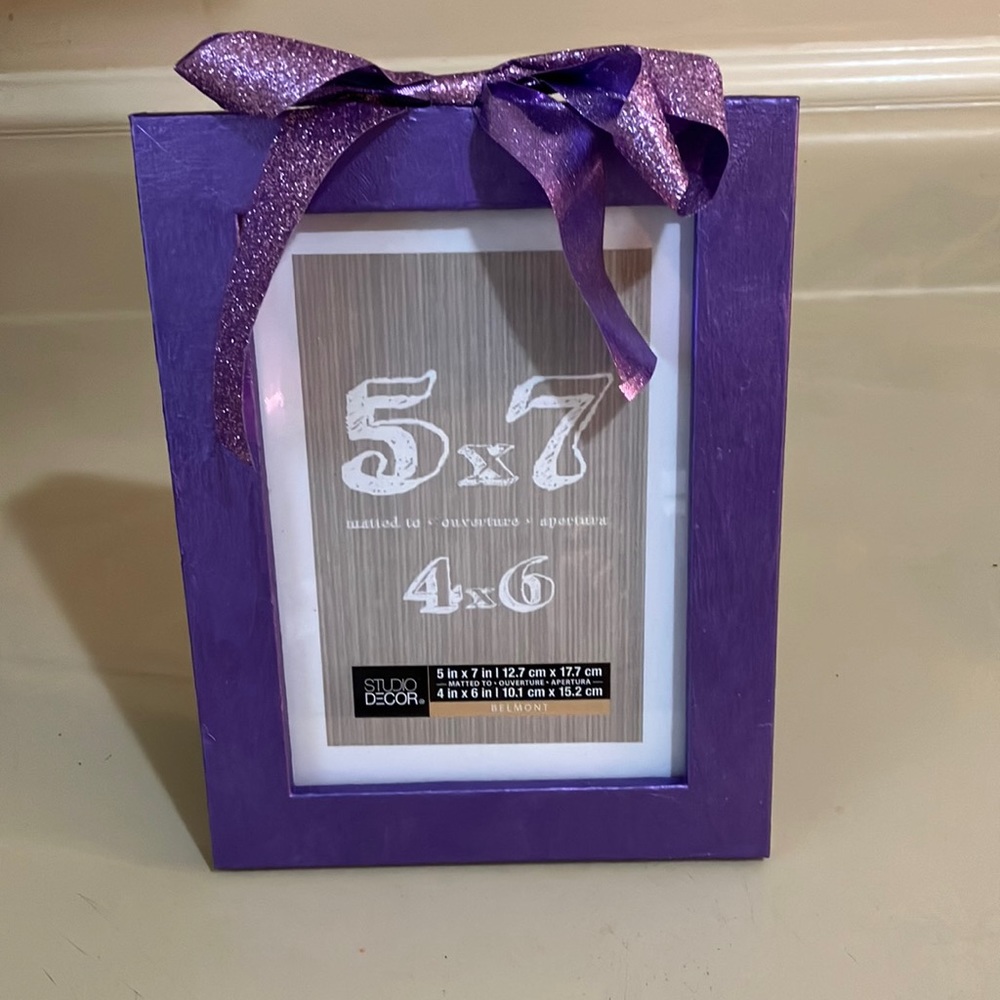 5x7 purple baby bow picture frame